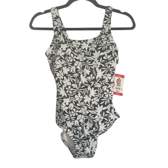 Women's NWT Lands' End Scoop Neck Floral One-Piece Swimsuit‎ Size XS - Picture 3 of 7